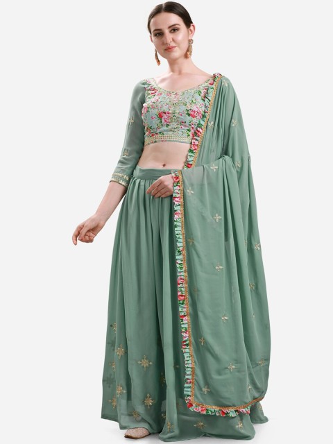 Mitera Green & Pink Embroidered Ready to Wear Lehenga & Semi-Stitched Blouse with Dupatta
Mitera Green & Pink Embroidered Ready to Wear Lehenga & Semi-Stitched Blouse with Dupatta