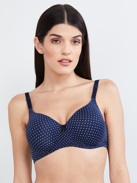 max Blue Printed Underwired Lightly Padded T-shirt Bra WIN19PDNW02NAVY