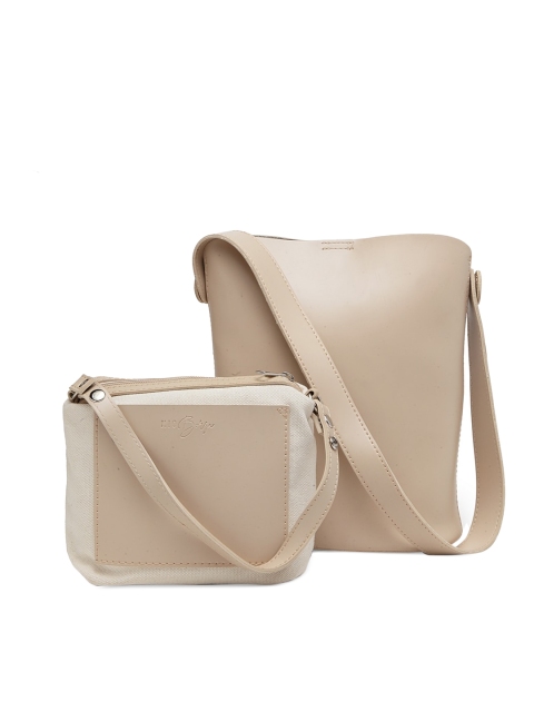 MIO Borsa Beige Noir Vegan Leather Sling Bag