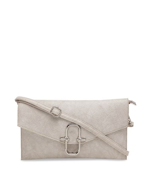 MIO Borsa Grey Textured Envelope Clutch