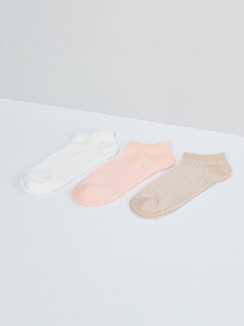 max Women Pack of 3 Multicoloured Ankle-Length Socks, Multi