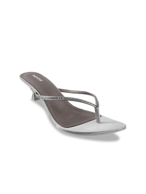 Mochi Women Silver-Toned Embellished Sandals