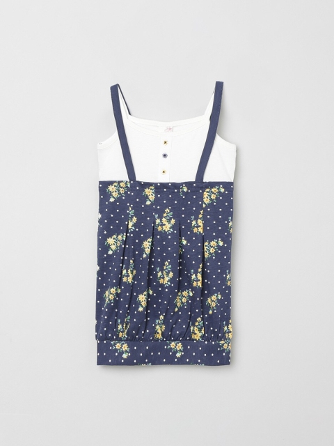 max Girls Blue Printed Pure Cotton Top