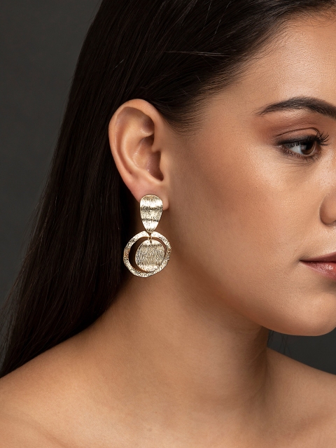 DIVA WALK EXCLUSIVE Gold-Toned Contemporary Drop Earrings