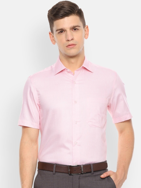 Louis Philippe Men Pink Regular Fit Self Design Formal Shirt