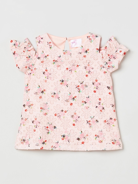 max Girls Pink Printed A-Line Top