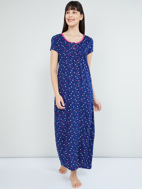 max Women Blue Printed Nightdress 
max Women Blue Printed Nightdress