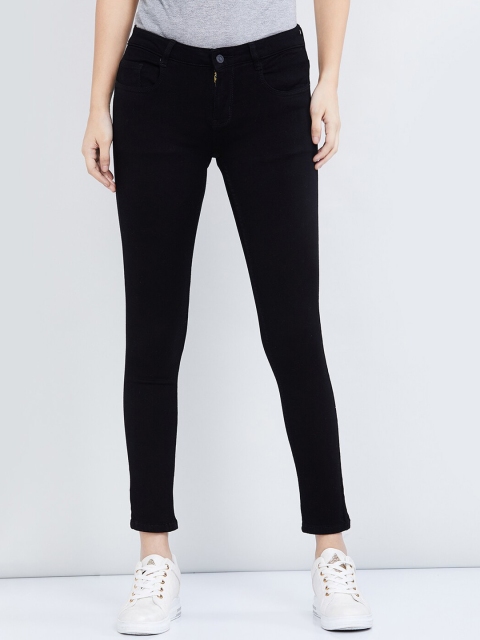 max Women Black Skinny Fit Mid-Rise Clean Look Stretchable Jeans
