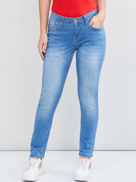 max Women Blue Slim Fit Mid-Rise Clean Look Stretchable Jeans