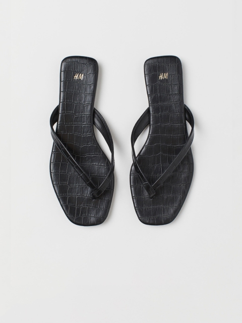 H&M Women Black Flip-Flops