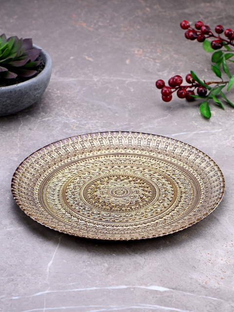 Pure Home and Living Brown Textured Glass Plate