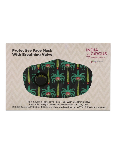 India Circus by Krsnaa Mehta Unisex Green & Black Island Palms Printed 1-Ply Protective Outdoor Face Mask with Breathing Valve
India Circus by Krsnaa Mehta Unisex Green & Black Island Palms Printed 1-Ply Protective Outdoor Face Mask with Breathing Valve