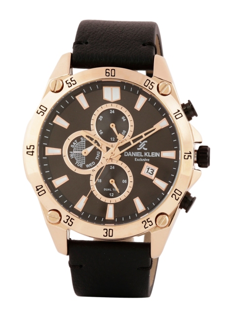Daniel Klein Men Black & Gold-Toned Analogue Watch DK.1.12501-3