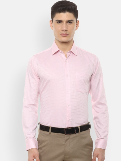 Van Heusen Men Pink Slim Fit Printed Formal Shirt