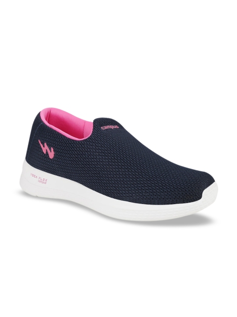 Campus Women Navy Blue & Pink Mesh Walking Shoes