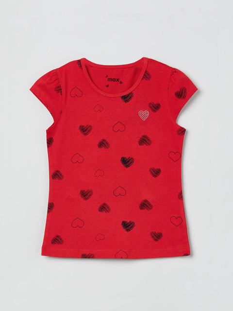 max Girls Red & Black Printed Top 
max Girls Red & Black Printed Top