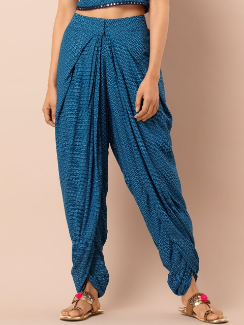 INDYA Women Blue Regular Fit Printed Jodhpuris