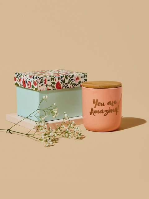 Chumbak Pink You Are Amazing Ceramic Jar Gift Box With Lid