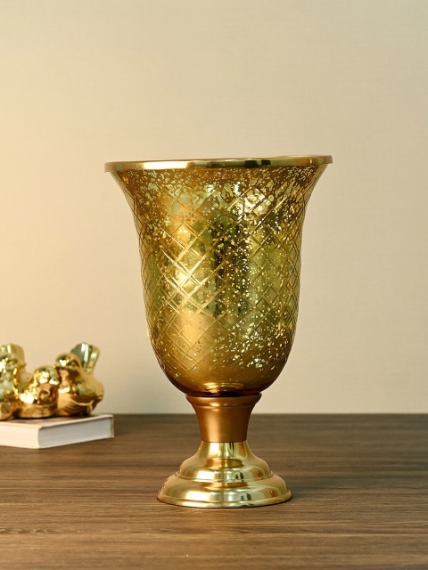 Pure Home and Living Candle Holder Large Diamond Cut Golden Hurricane Candle Holder, Gold
Pure Home and Living Candle Holder Large Diamond Cut Golden Hurricane Candle Holder, Gold