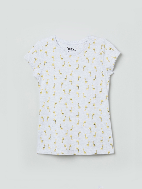 max Girls Grey Printed Top