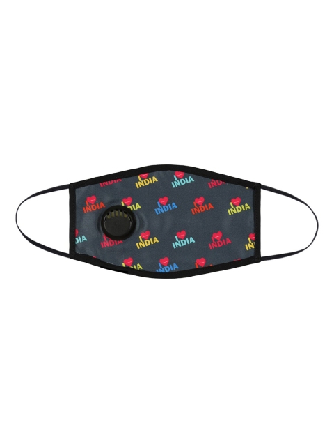 India Circus by Krsnaa Mehta Unisex Blue Printed 1-Ply Anti-Pollution Reusable Protective Outdoor Mask