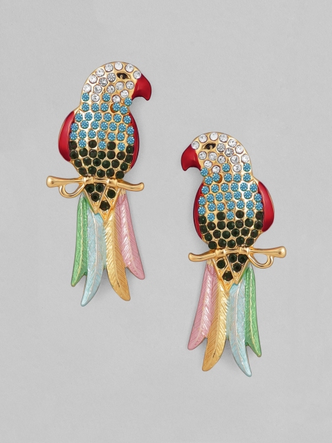 TOKYO TALKIES X rubans FASHION ACCESSORIES Gold-Plated & Blue Classic Drop Earrings