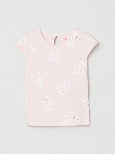 max Girls Pink Printed Pure Cotton Top
