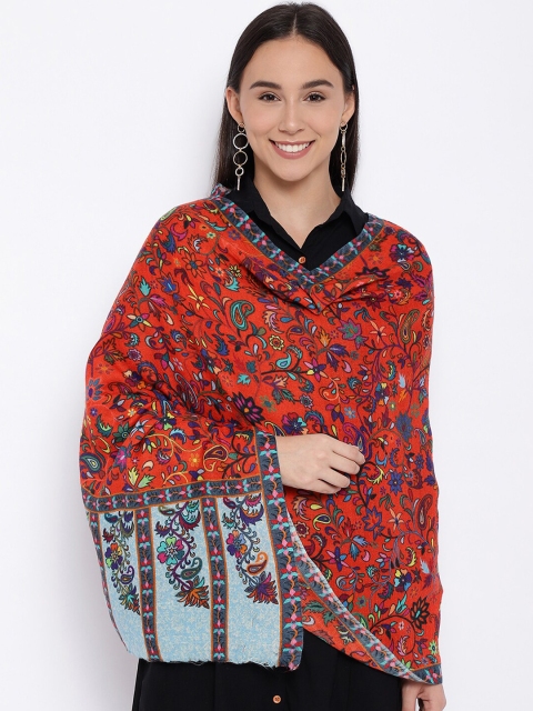 Pashmoda Women Red & Black Printed Stole