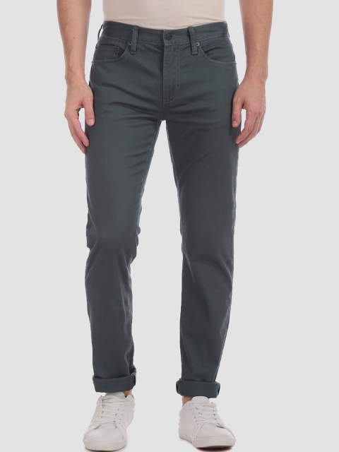 GAP Men Charcoal Grey Slim Fit Mid-Rise Clean Look Stretchable Jeans