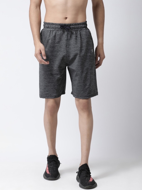 BUKKUM Men Charcoal Grey Solid Regular Fit Regular Shorts