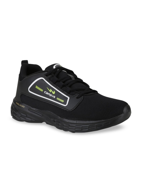 Campus Men Black Mesh Running Shoes