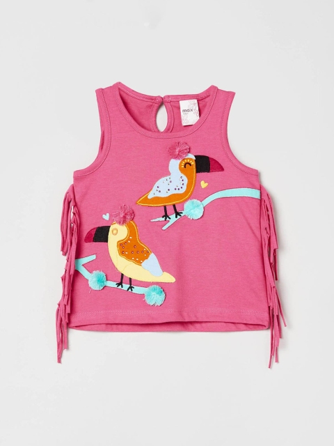 max Girls Pink Printed Top