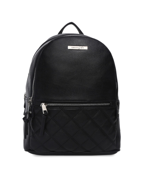 Forever Glam by Pantaloons Women Black Textured Backpack
