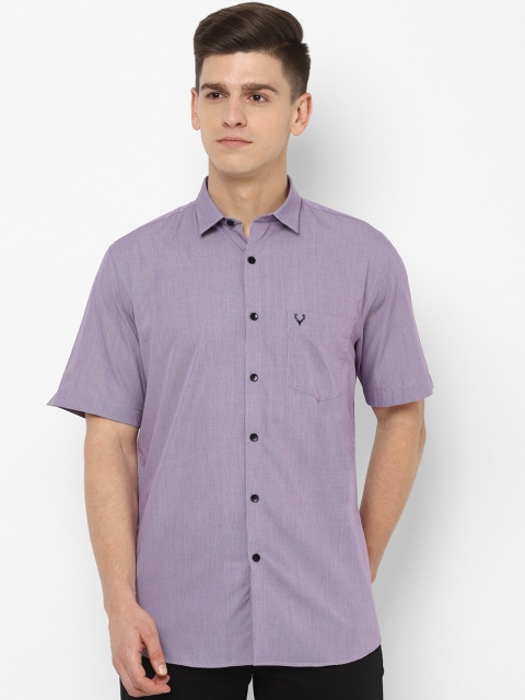 Allen Solly Men Purple Slim Fit Self Design Casual Shirt