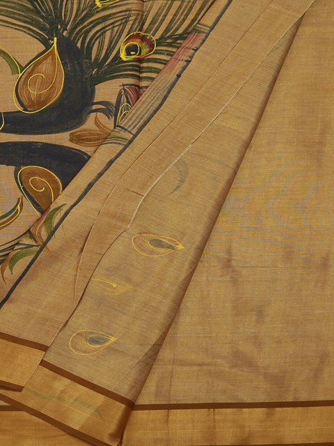 Pothys Brown Printed Pure Cotton Saree