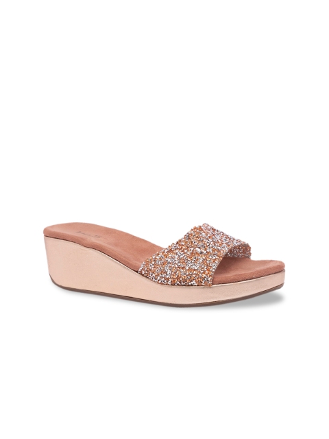 Inc 5 Women Rose Gold Embellished Wedges