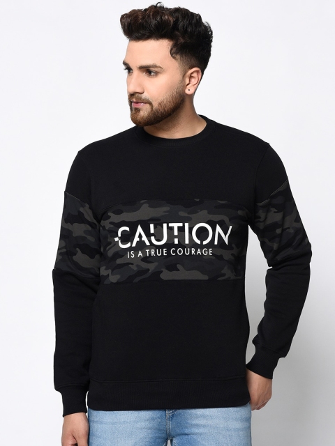 98 Degree North Men Black Printed Sweatshirt