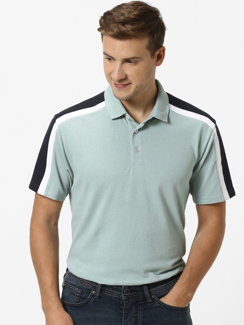 Celio Men Green Solid Polo Collar T-shirt