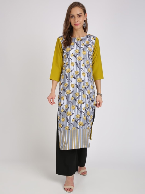 Florence Women Mustard & Black Printed Kurta with Palazzos