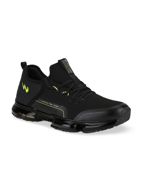 Campus Men Black Mesh Running Shoes