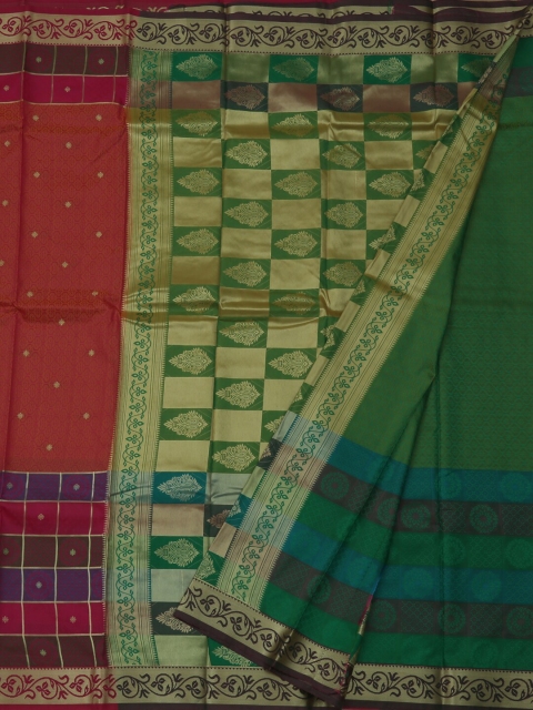 Pothys Magenta & Green Art Silk Woven Design Saree