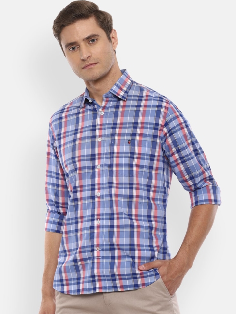 Louis Philippe Sport Men Blue Slim Fit Checked Casual Shirt