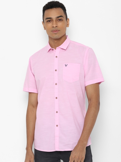 Solly Jeans Co. Men Pink Regular Fit Solid Casual Shirt