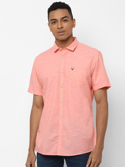 Solly Jeans Co. Men Pink Regular Fit Solid Casual Shirt