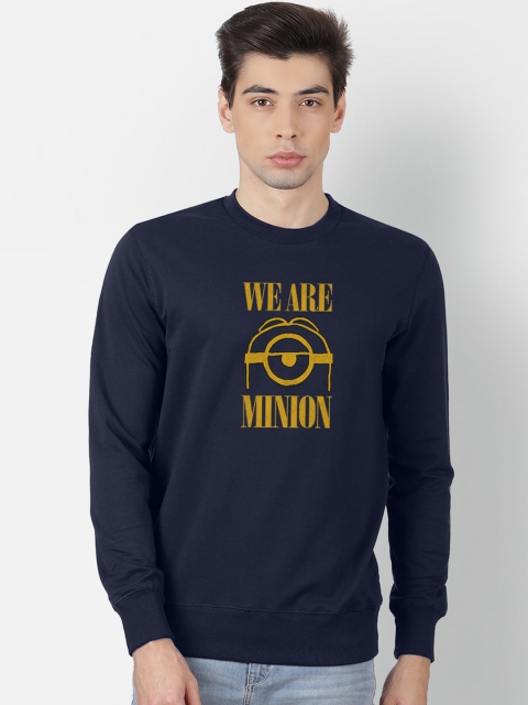 Free Authority Men Navy Blue Printed Sweatshirt