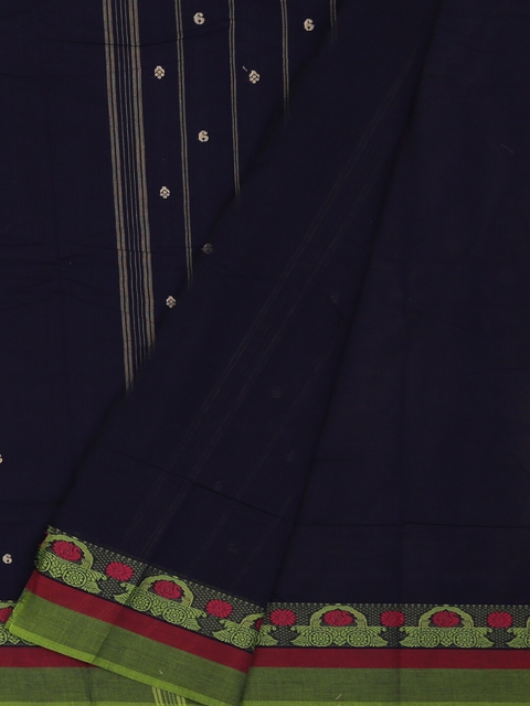 Pothys Navy Blue Woven Design Pure Cotton Saree