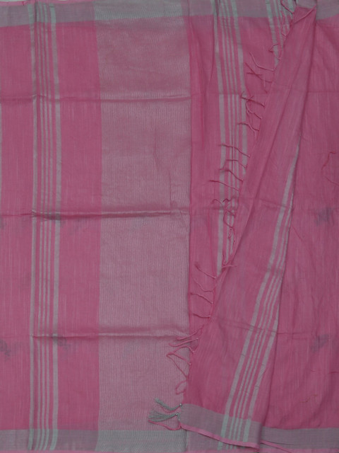 Pothys Pink Striped Linen Blend Saree 
Pothys Pink Striped Linen Blend Saree