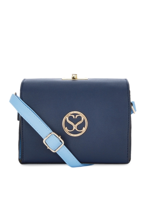 Sugarush Navy Blue Solid Sling Bag