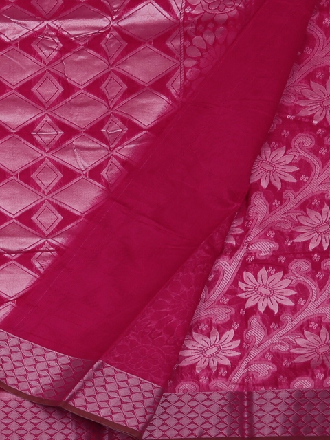 Pothys Pink Woven Design Silk Cotton Saree
