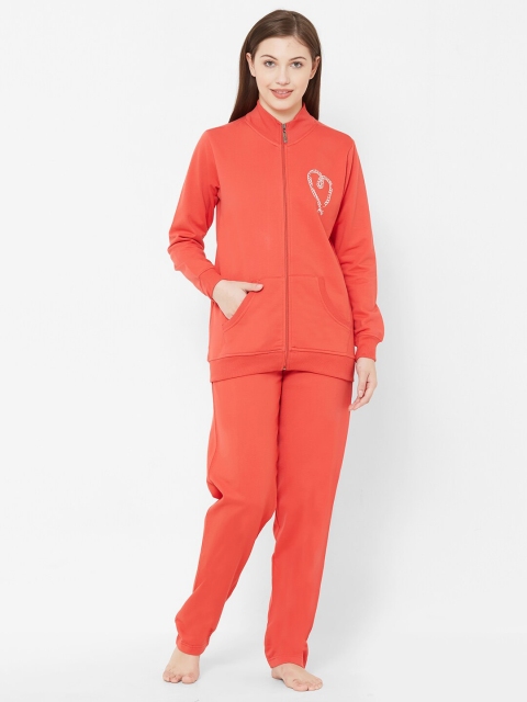 Juliet Women Red Printed Night suit